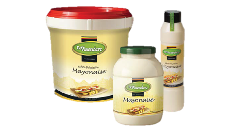 DeVlaendere Belgische mayonaise emmer 10L, bokaal 3L en tube 1L