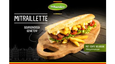 Narrowcasting DeVlaendere Mitraillette met frites en echte Belgische mayonaise
