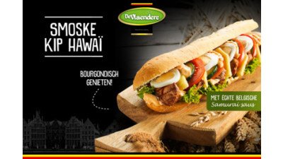 Narrowcasting DeVlaendere Smoske Kip Hawaï met echte Belgische mayonaise