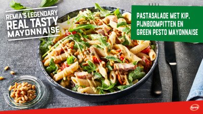 Narrowcasting Remia Legendary Pastasalade met kip, pijnboompitten en Green Pesto Mayonaise