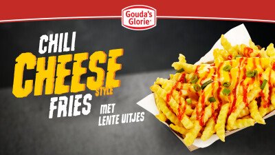 Narrowcasting Gouda's Glorie Chili Cheese kreukel friet met lente uit