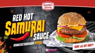 Narrowcasting Gouda's Glorie Red Hot Samurai hamburger