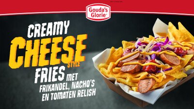 Narrowcasting Gouda's Glorie Creamy Cheese Style Loaded Fries frikandel Mexicaans