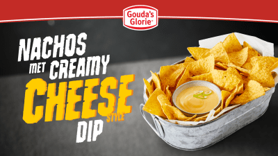 Narrowcasting Gouda's Glorie Nachos met Creamy Cheese Dip