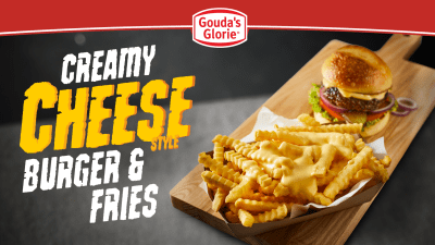Narrowcasting Gouda's Glorie Creamy Cheese Burger & Fries