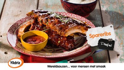 Narrowcasting Yildriz Spareribs Turkse knoflook en Sambalsaus