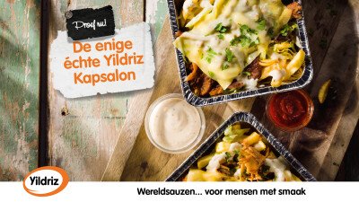 Narrowcasting Yildriz enige echte Kapsalon Turkse knoflook en Sambalsaus