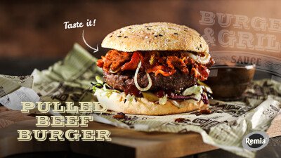 Narrowcasting Remia pulled beef hamburger met Smokey BBQ Sauce