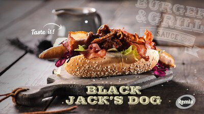 Narrowcasting Remia Black Jack's broodje hotdog