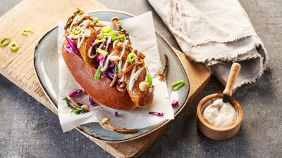 Recept Remia Mushroom broodje hotdog met Like!Mayo Truffel